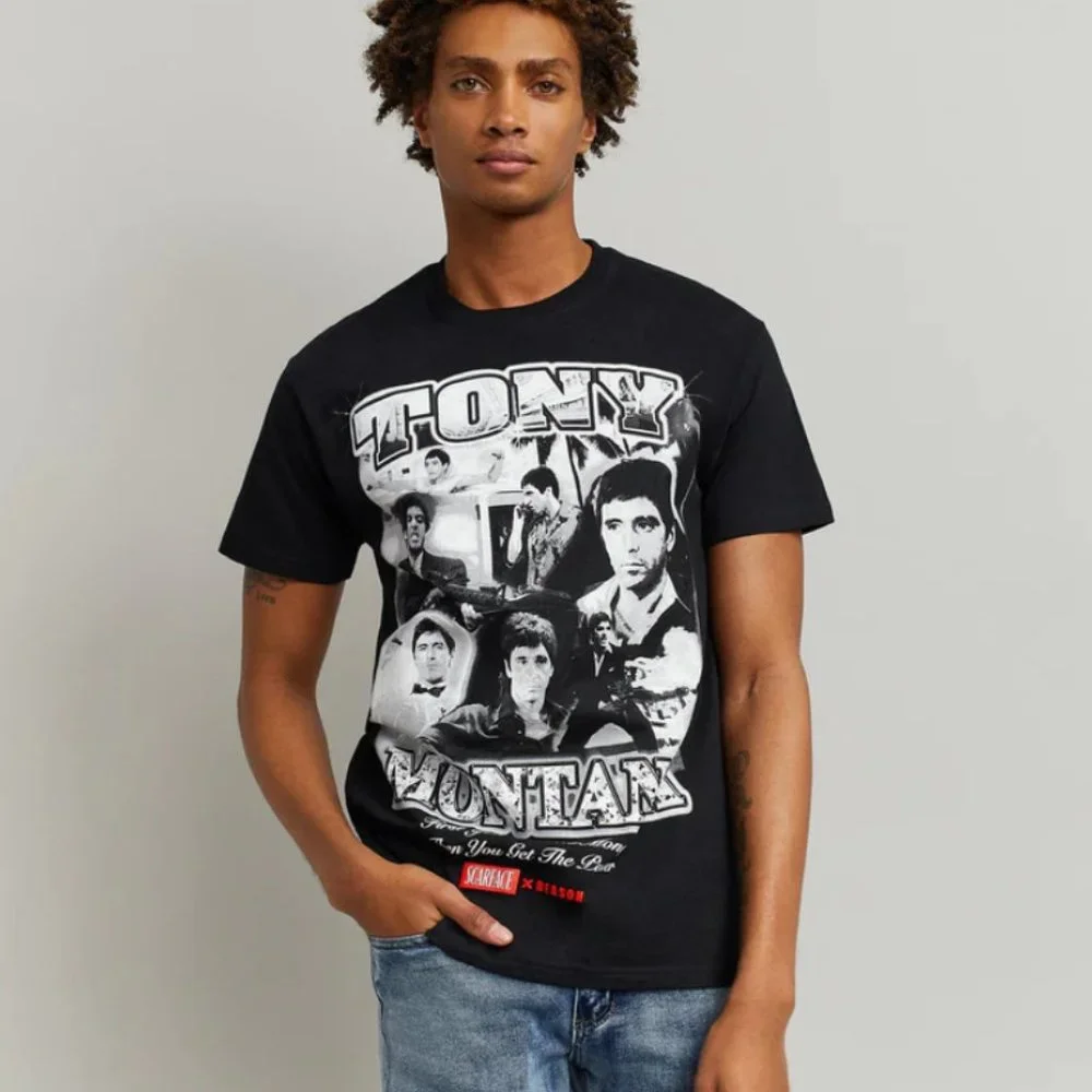 New Reason X Scarface Tony Montana 80's T-Shirt Shirt Black - Picture 3 of 5